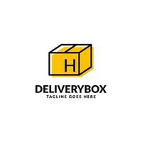 lettre h expédition paquet boîte élément de conception de logo vectoriel