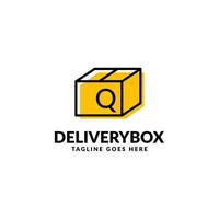 lettre q expédition paquet boîte élément de conception de logo vectoriel