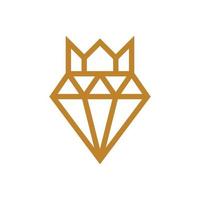 diamant avec logo couronne vecteur