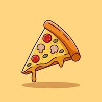 tranche de dessin animé de pizza, illustration de dessin animé de vecteur, clipart de dessin animé vecteur
