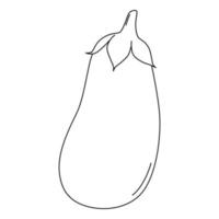 illustration vectorielle de dessin animé noir et blanc d'aubergine pour cahier de coloriage. légume mûr pour la cuisson vecteur