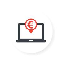 services bancaires par internet, paiements en icône euro pour le web vecteur