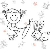 illustration d'activité de dessin animé d'un enfant souriant pour le livre de coloriage pour enfants et le livre pour enfants. image vectorielle eps. vecteur