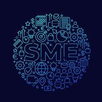 PME, petite et moyenne entreprise, dessin au trait vecteur