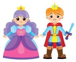 mignon prince et princesse. illustration de personnes préscolaires pour enfants fantastiques magiques.