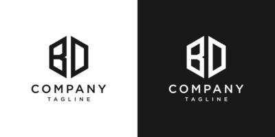 lettre créative bd monogramme logo design icône modèle fond blanc et noir vecteur