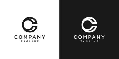 lettre créative c monogramme logo design icône modèle fond blanc et noir vecteur