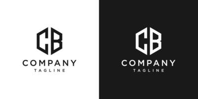 lettre créative cb monogramme logo design icône modèle fond blanc et noir vecteur