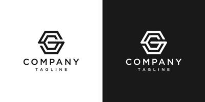 lettre créative sg monogramme logo design icône modèle fond blanc et noir vecteur