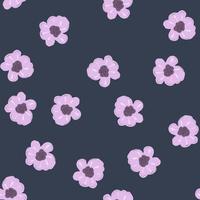 motif floral sans soudure de vecteur. fleurs violettes sur un motif pour textile, tissu, papier peint. vecteur