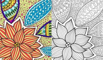 illustration de page de livre de coloriage floral décoratif vecteur