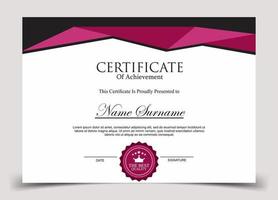 modèle de certificat d'appréciation, certificat de réussite, modèle de diplôme de récompenses vecteur