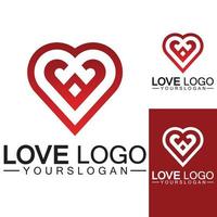 conception de logo d'amour, vecteur de conception de logo en forme de coeur