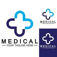 croix médicale et modèle vectoriel de logo de pharmacie de santé