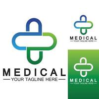 croix médicale et modèle vectoriel de logo de pharmacie de santé