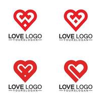 vecteur de conception de logo d'amour, vecteur de logo de foyer géométrique, concept de logo vectoriel d'amour linéaire, conception de logo en forme de coeur-vecteur