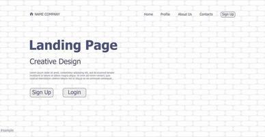 page d'accueil landing page web gris blanc modèle de page de destination site web numérique concept de conception de page de destination - vecteur