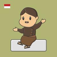 pancasila jour fête de l'indépendance août drapeau dessin animé indonésie vecteur