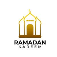 ramadan kareem mosquée logo illustration islamique conception vectorielle