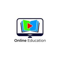 modèle de conception de logo d'éducation en ligne vecteur