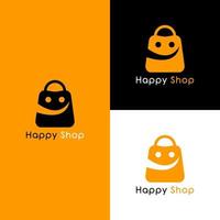 création de logo de magasin heureux vecteur
