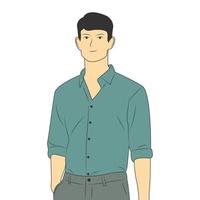 illustration vectorielle d'homme d'affaires portant des vêtements de bureau vecteur