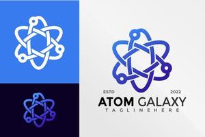 modèle d'illustration vectorielle de conception de logo de galaxie d'atome vecteur