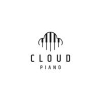 modèle de conception d'icône de logo de musique d'instrument de nuage et de piano