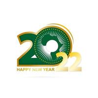 année 2022 avec motif drapeau de l'union africaine. conception de bonne année. vecteur