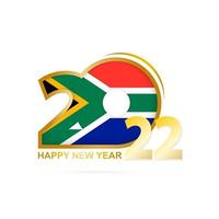 année 2022 avec motif drapeau sud-africain. conception de bonne année. vecteur