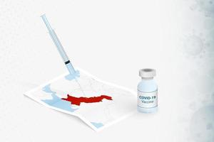 vaccination au pakistan, injection de vaccin covid-19 sur la carte du pakistan. vecteur