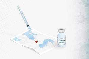 vaccination arménie, injection de vaccin covid-19 sur la carte de l'arménie. vecteur
