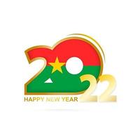 année 2022 avec motif drapeau burkina faso. conception de bonne année.