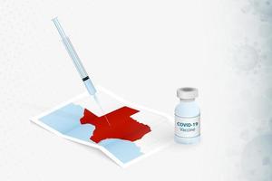 vaccination au texas, injection de vaccin covid-19 sur la carte du texas. vecteur