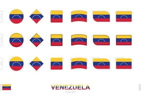 ensemble de drapeaux du venezuela, drapeaux simples du venezuela avec trois effets différents.
