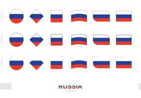 ensemble de drapeaux de la russie, drapeaux simples de la russie avec trois effets différents. vecteur