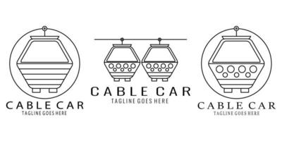 Définir la création de logo de téléphérique, icône, vecteur, illustration vecteur