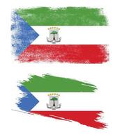drapeau de la guinée équatoriale avec texture grunge vecteur