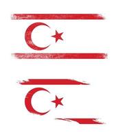 drapeau de la république turque de chypre du nord dans le style grunge vecteur