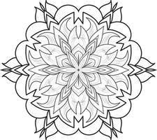 vecteur gratuit de mandala de fleur circulaire sur blanc