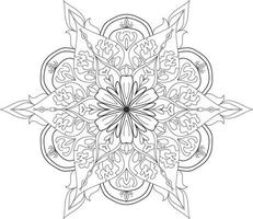 vecteur gratuit de mandala de fleur circulaire sur blanc