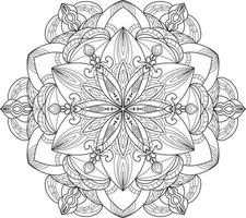 vecteur gratuit de mandala de fleur circulaire sur blanc