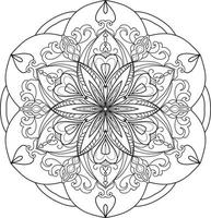 vecteur gratuit de mandala de fleur circulaire sur blanc