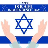 bonne fête de l'indépendance de la carte d'israël. vecteur