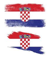 drapeau croatie avec texture grunge vecteur