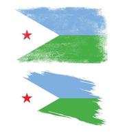 drapeau djibouti avec texture grunge vecteur