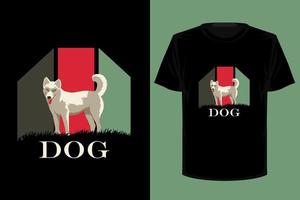 conception de t-shirt vintage rétro chien vecteur