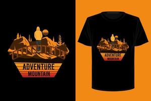 conception de t-shirt vintage rétro aventure montagne vecteur