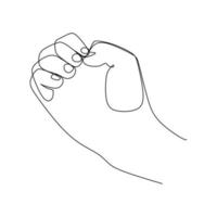 vérification de la conception de dessin en ligne continue du geste de la main des ongles. signe et symbole des gestes de la main. une seule ligne de dessin continue. doodle d'art de style dessiné à la main isolé sur l'illustration de fond blanc. vecteur
