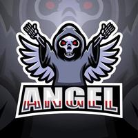 création de logo esport mascotte crâne ange vecteur